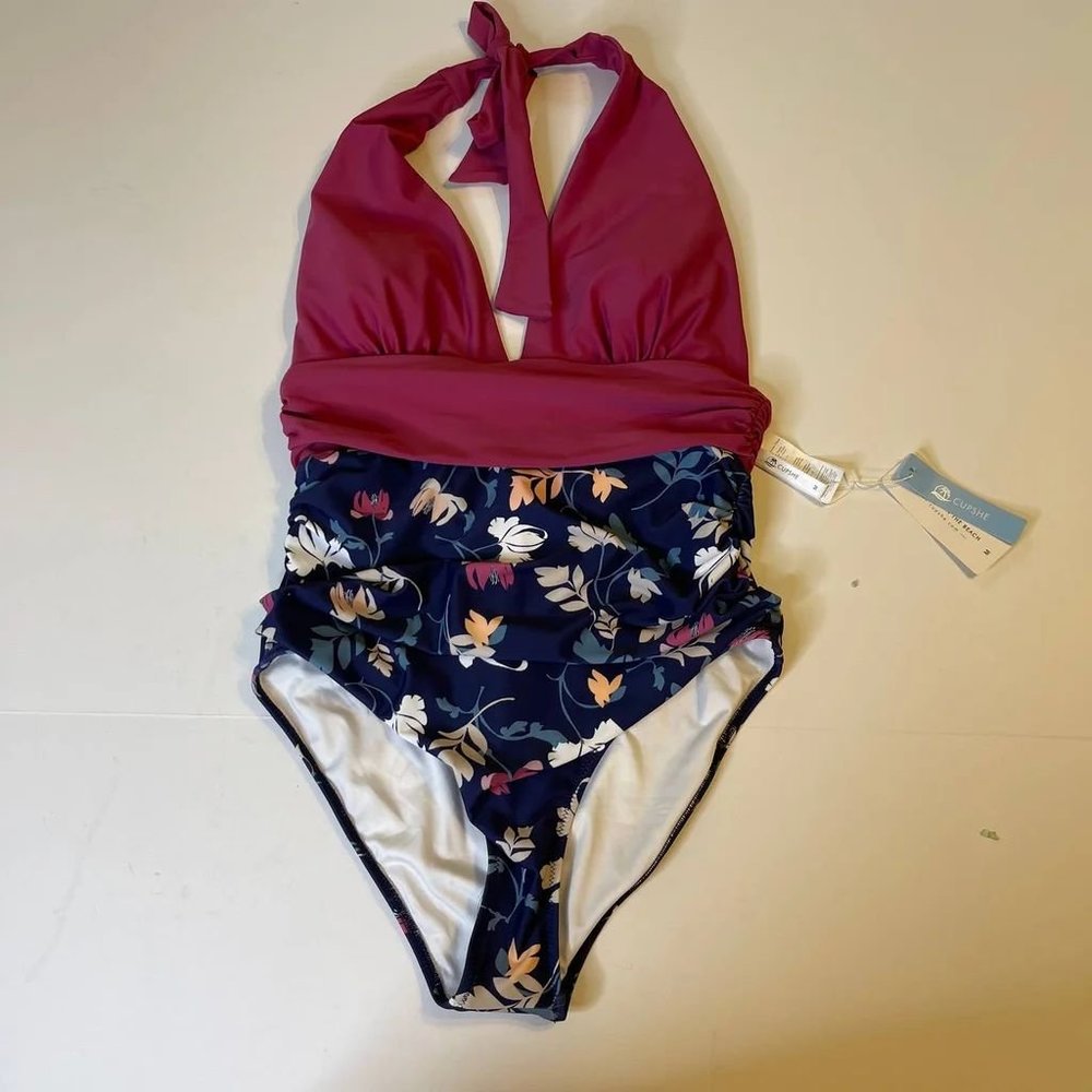 Cupshe Halter Patchwork Flower Print One-Piece Sw… - image 2